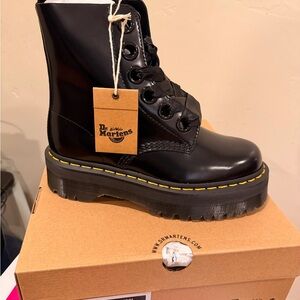 Dr. Martens Women's Shiny Black Combat Boots